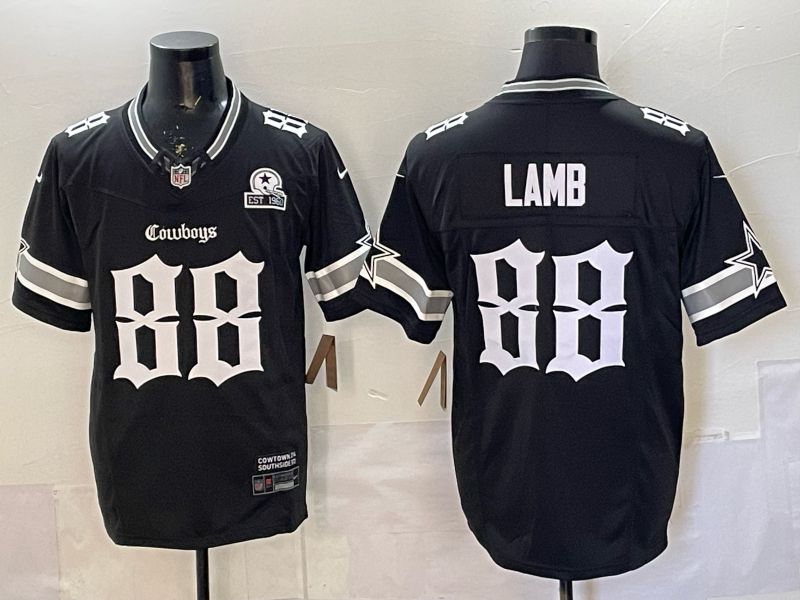 Men 2025 Nike Dallas Cowboys #88 Lamb Black 7th generation Limited NFL Jersey 001